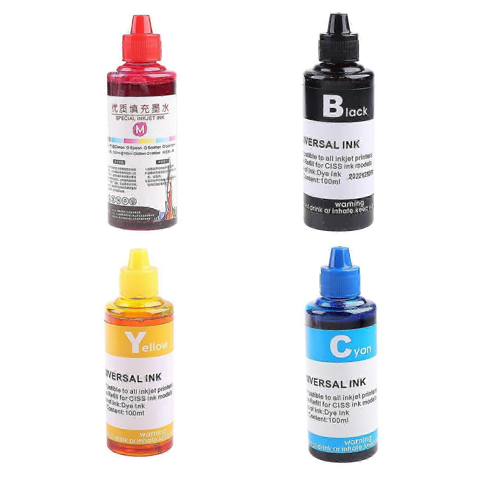 100ML Refill Ink Kit Universal Dye Printer Supplies for Desktop Printing Paper
