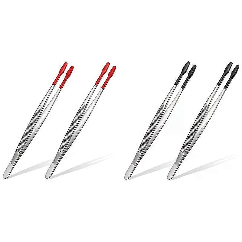 2 Pieces of Rubber Tip Tweezers PVC Silicone Precision Tweezers Laboratory Industrial Hobby Craft Tweezers Tool