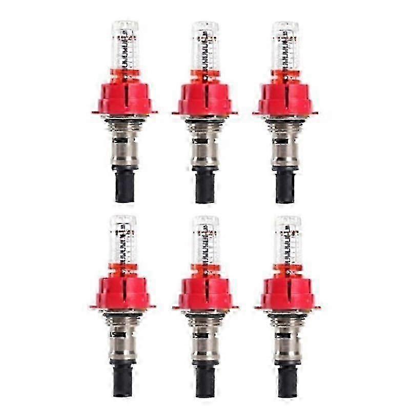 6 Pcs Underfloor Heating Manifold Flow Meter, Visual Flow Monitoring Regulator for Underfloor Heating Systems(1/2)
