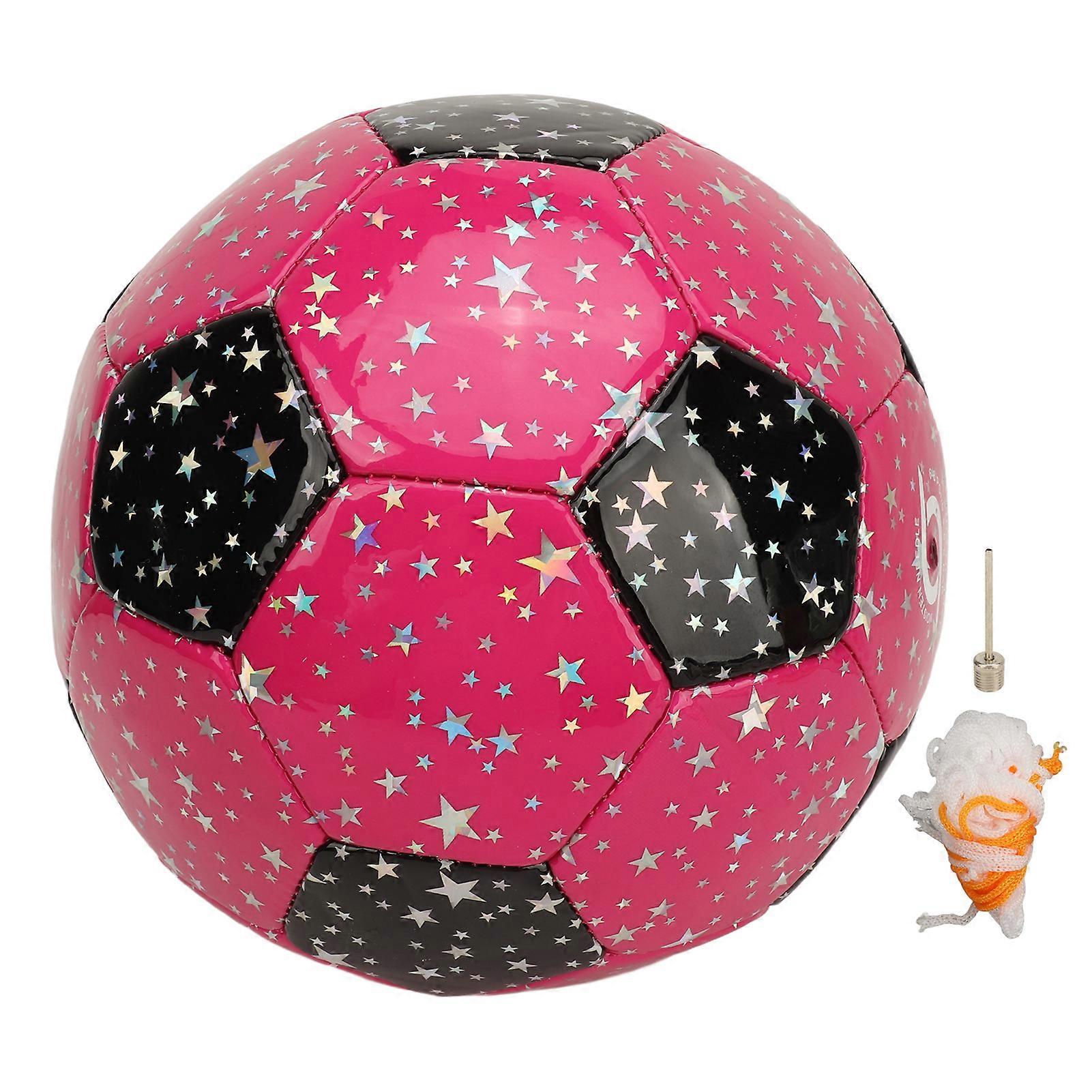 Ballon de football gonflable rose pour enfants, taille 3, avec revêtement en caoutchouc PU, jouet d'extérieur