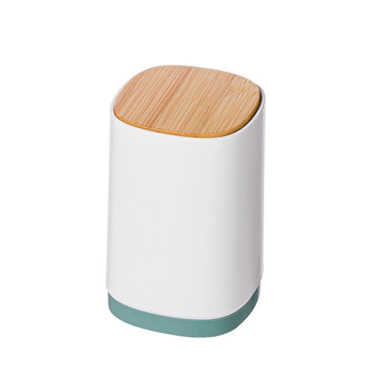 Automatic push-in multi-purpose toothpick holder can hold cotton swabs and dental floss toothpick holder green