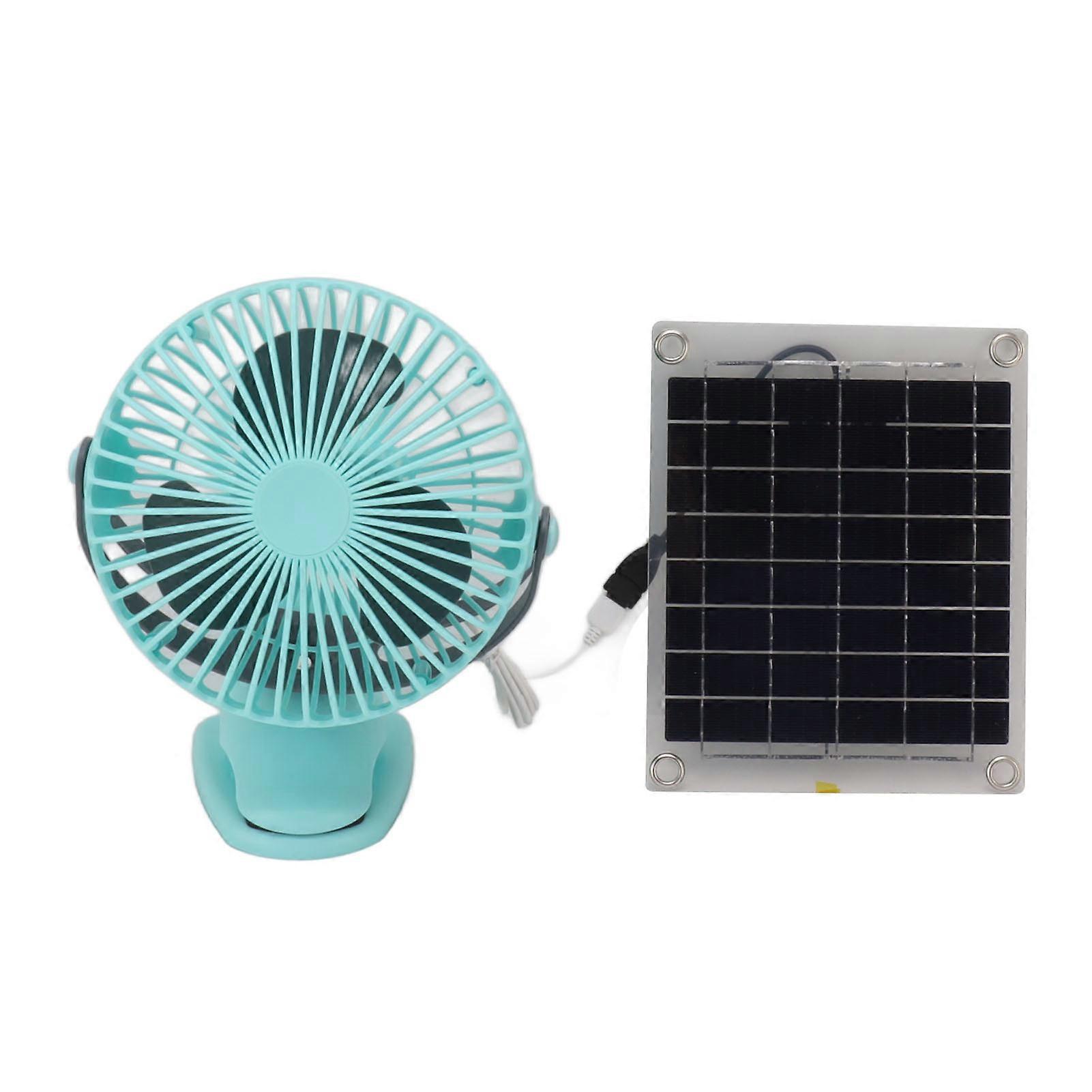 10W Monocrystalline Silicon Ventilator Brushless Double Sided Rotation Solar Panel Powered Portable Cooling Fan for RV Travel Pet