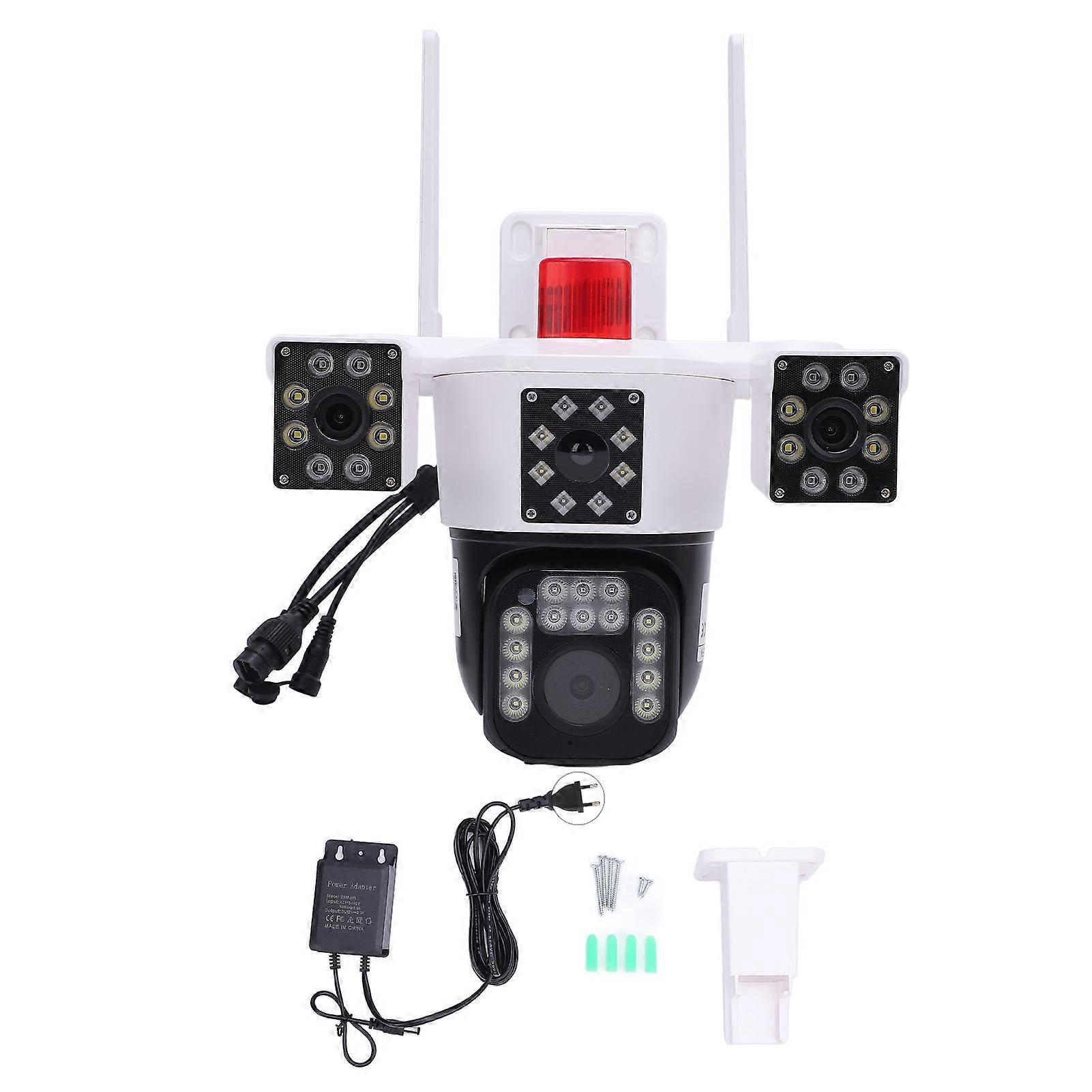 Ultra HD Triple Lens Security Camera - 360° View, Human Detection, Weatherproof