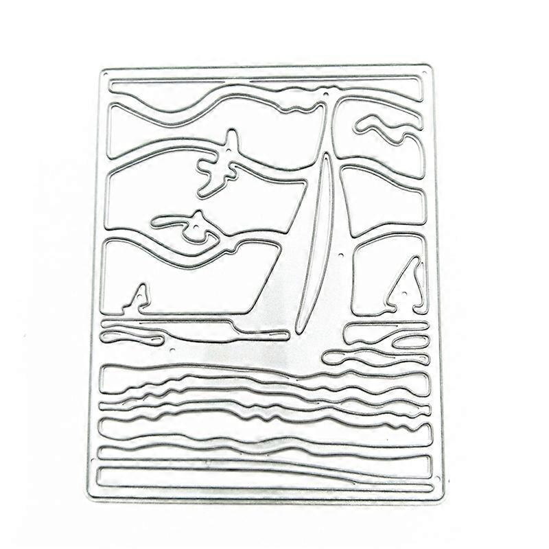 Sailboat Embossing Cutting Dies Sailing Ship Die Cuts for Greeting Card Wedding Invitation Making DIY Scrapbooking
