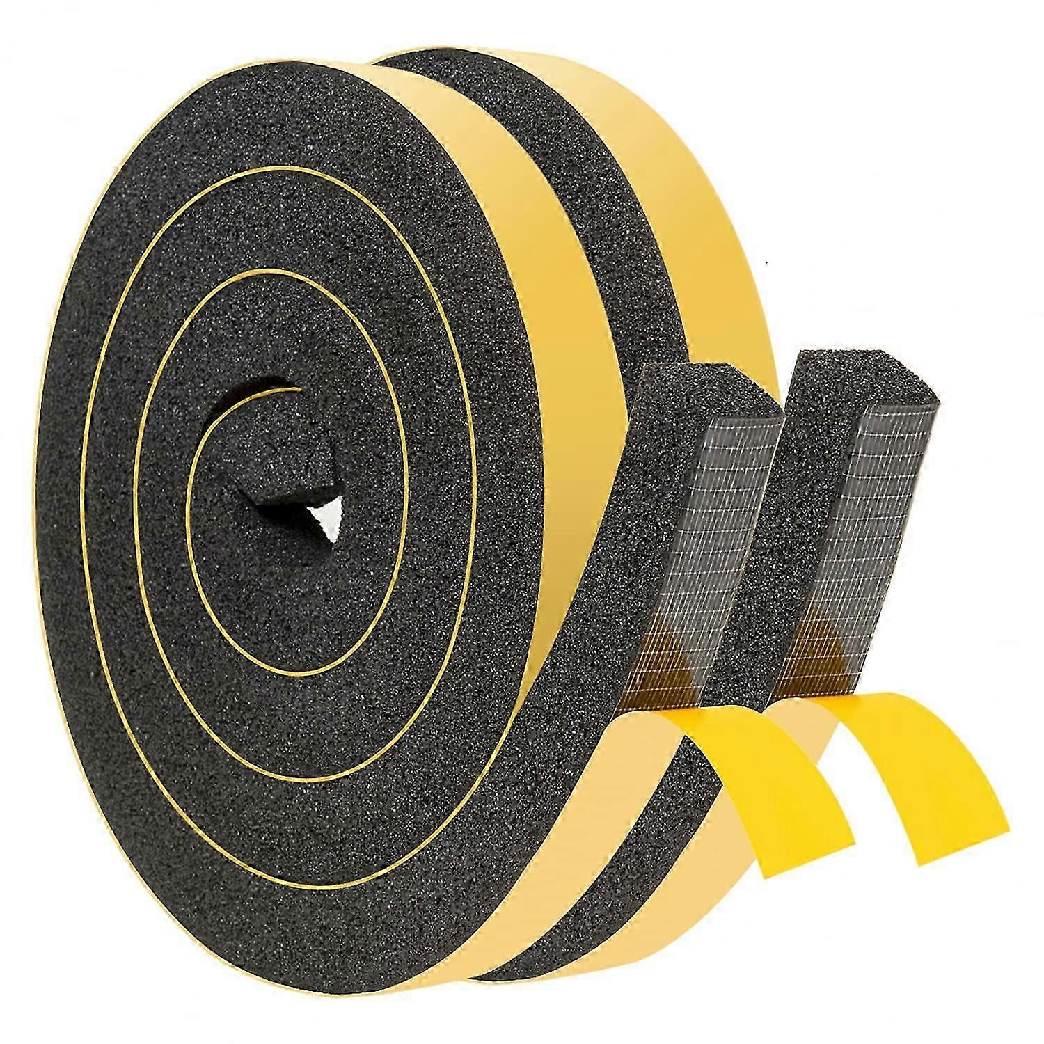 2 Rolls AC Window Foam Tape for Sound Insulation 1x1x13 Inch Home Use