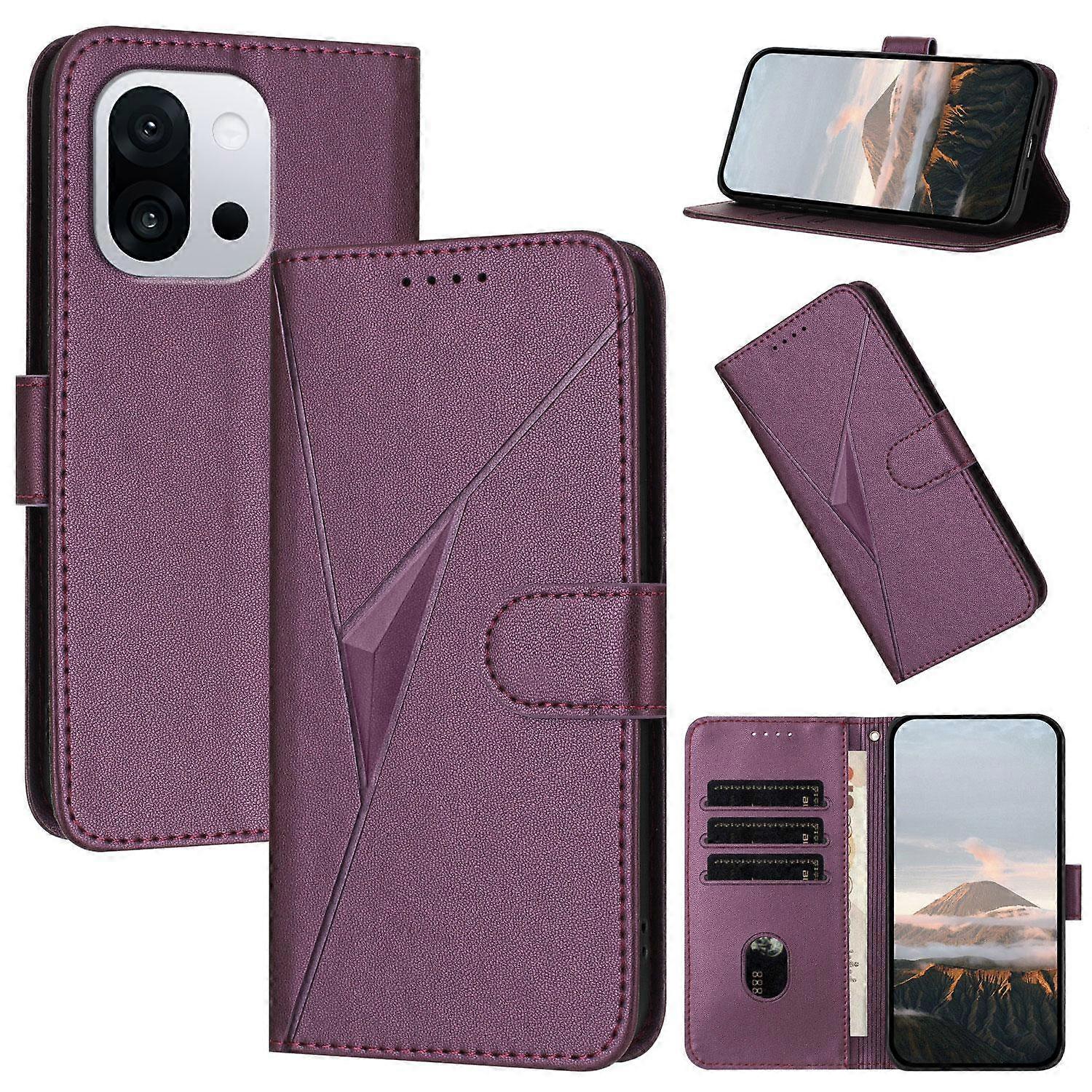 Triangle Pattern Buckle Clasp Leather Phone Case
