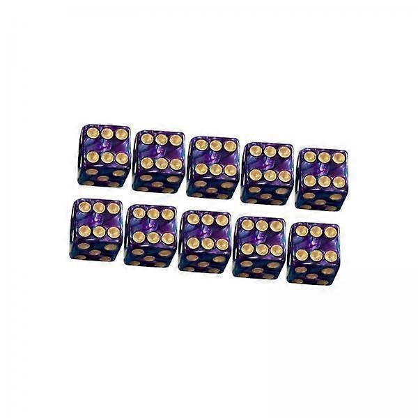 4xAcrylic Six Sided Dices Set Toys 16mm Opaque for RPG Math Teaching Purple