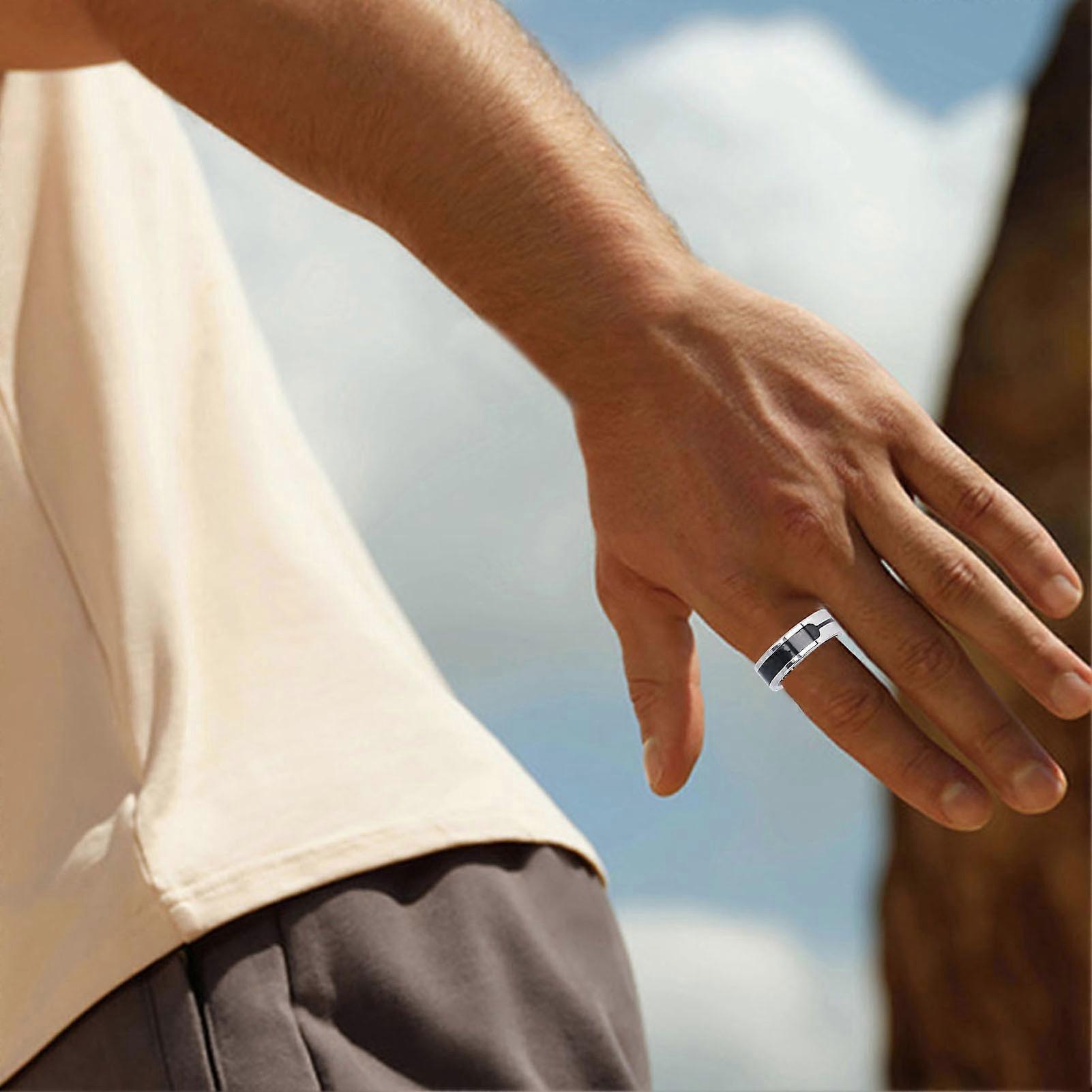 Smart Ring Health Tracker Impermeabile Sleep Tracker con base di ricarica Monitoraggio della temperatura corporea Conteggio dei passi Touch Control Diametro interno 19,9 mm 