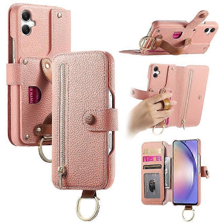 Compatible For Samsung Galaxy A05 4G Case RFID Zipper Wallet PU Leather Mobile Cover