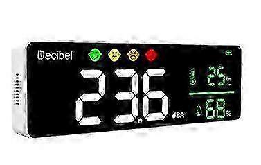 Misuratore di decibel con display a LED per la misurazione di rumore, temperatura e umidità