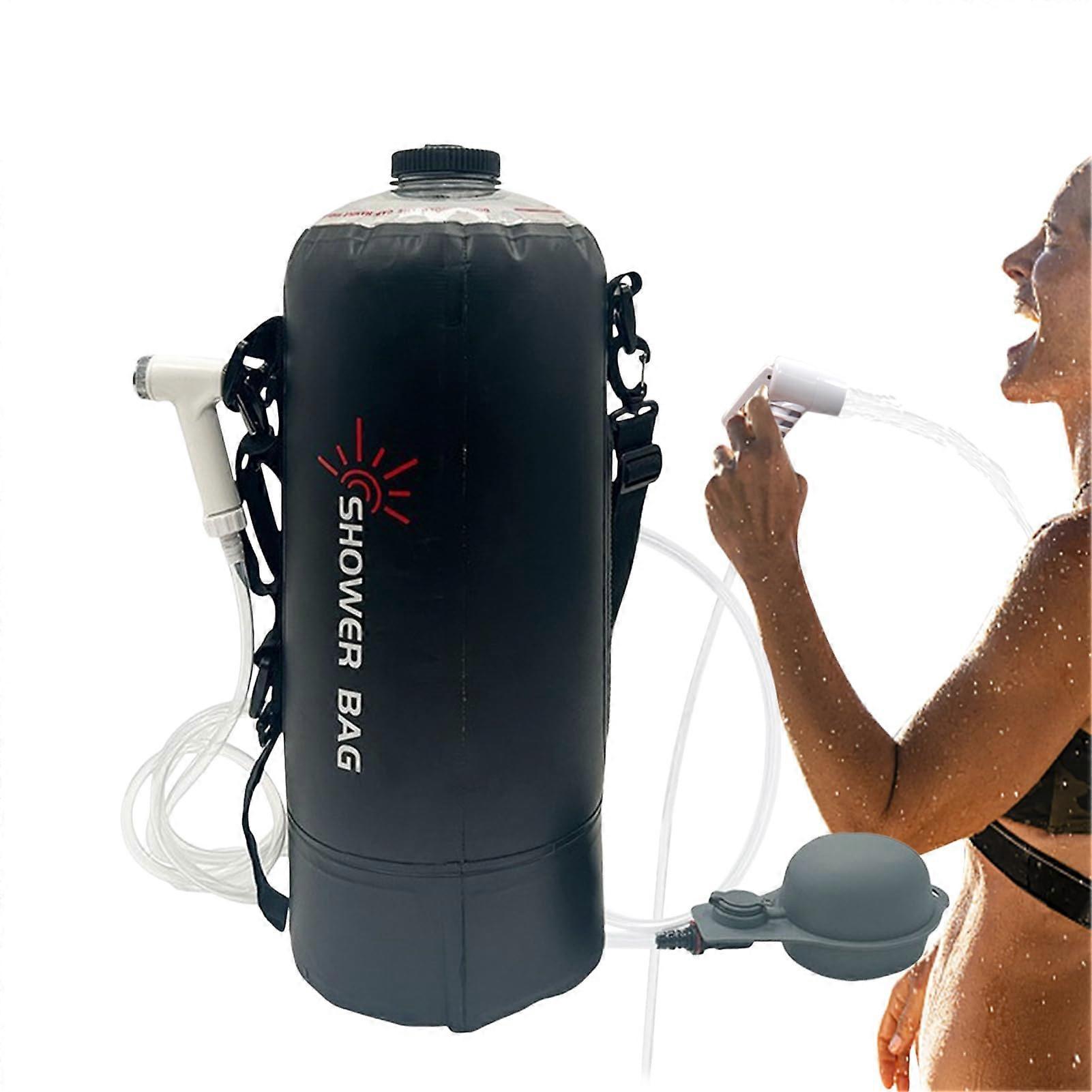 Camping Shower 12L Solar Shower for Outdoor Use with Removable Hose, Shower Head and Storage Bag for Travel and Beach Trips