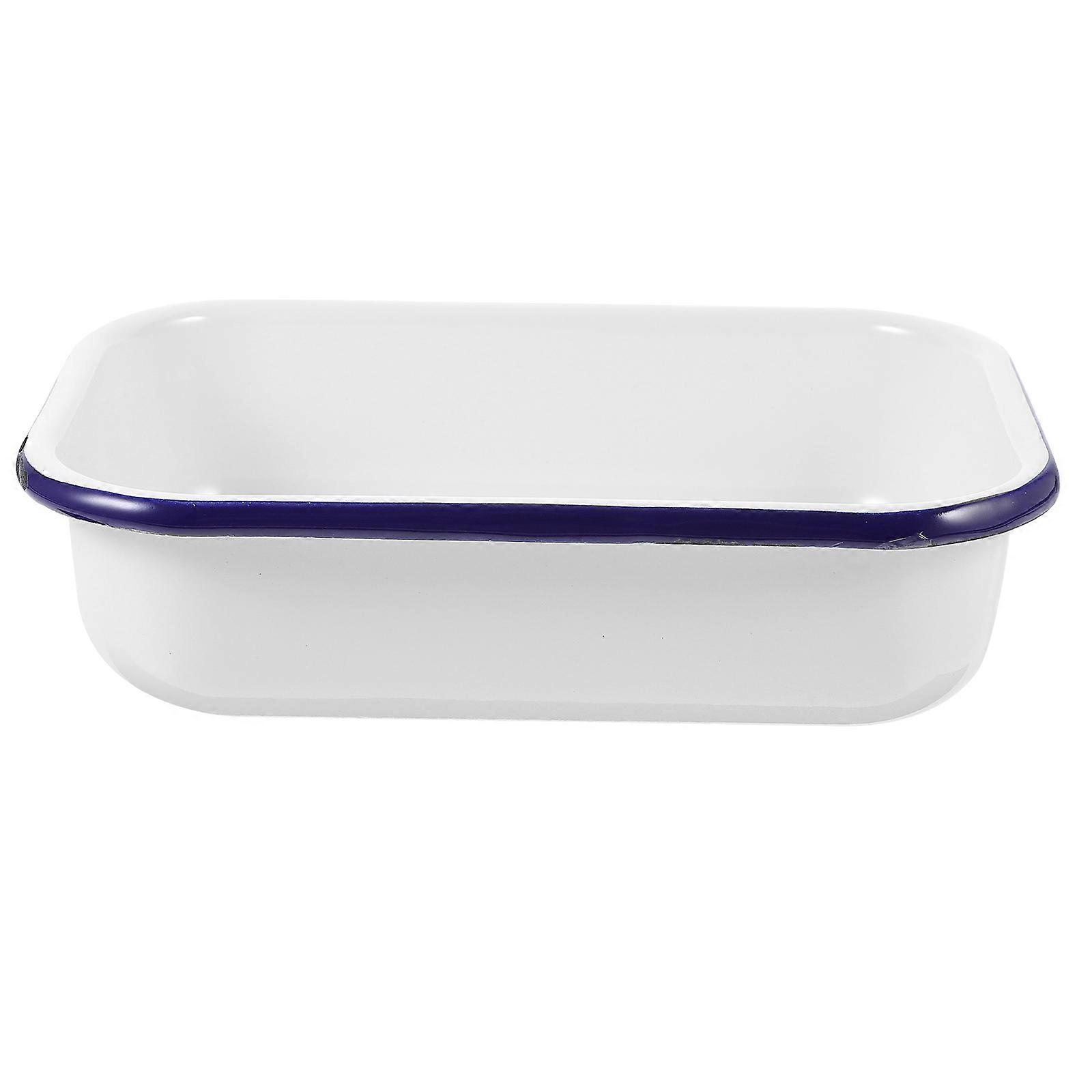Practical Enamel Storage Pan, Sturdy Construction, Designed for Long-term Daily Use