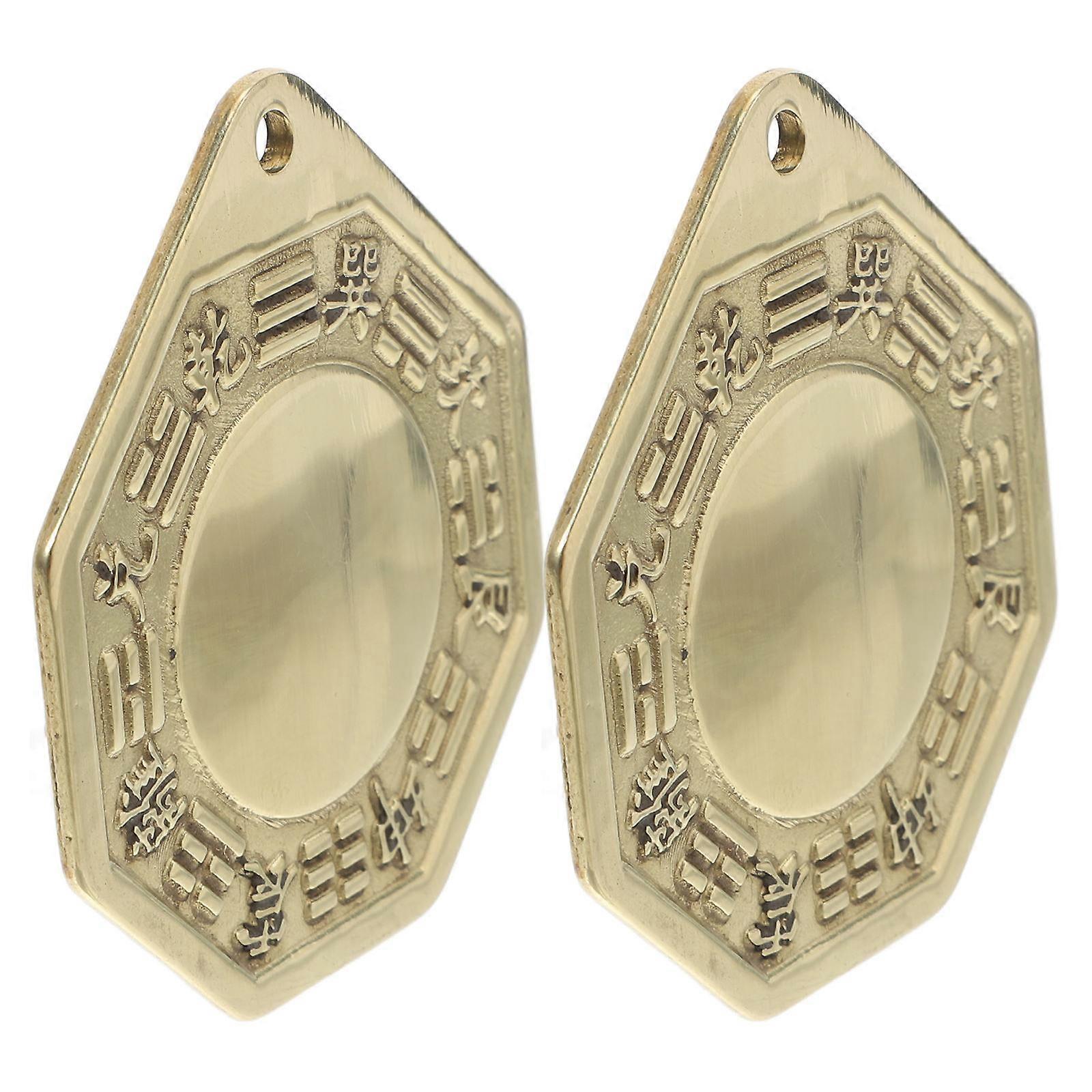 Here's a refined and professional product description based on your input:

 

**2pcs Pure Copper Bagua Mirror Craft Decor – Convex Feng Shui