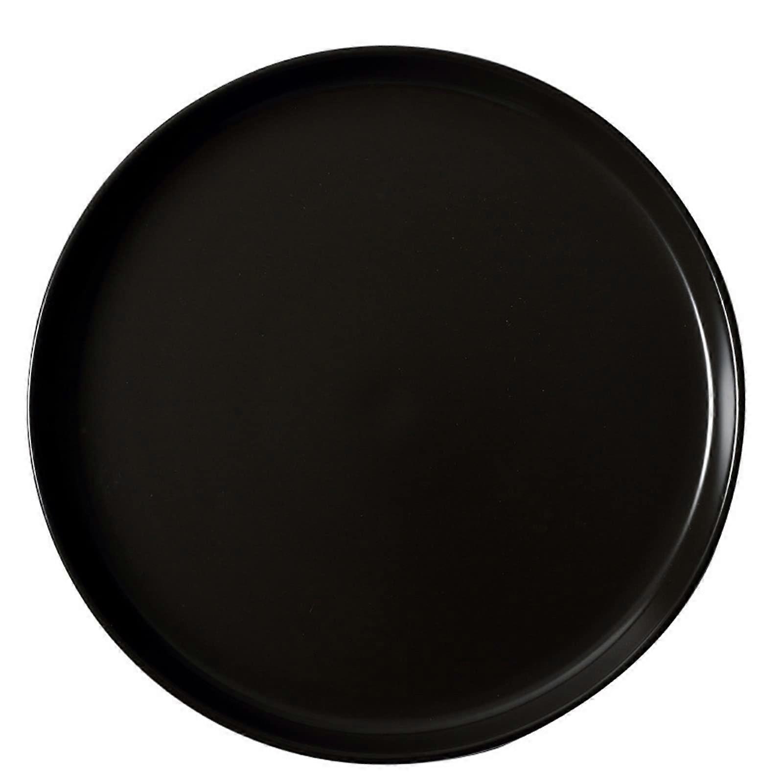 Dinner Plates 8 Inch Matte Black and White Ceramic Tableware Set for Household Use, Creative Design, 20.3cm Diameter