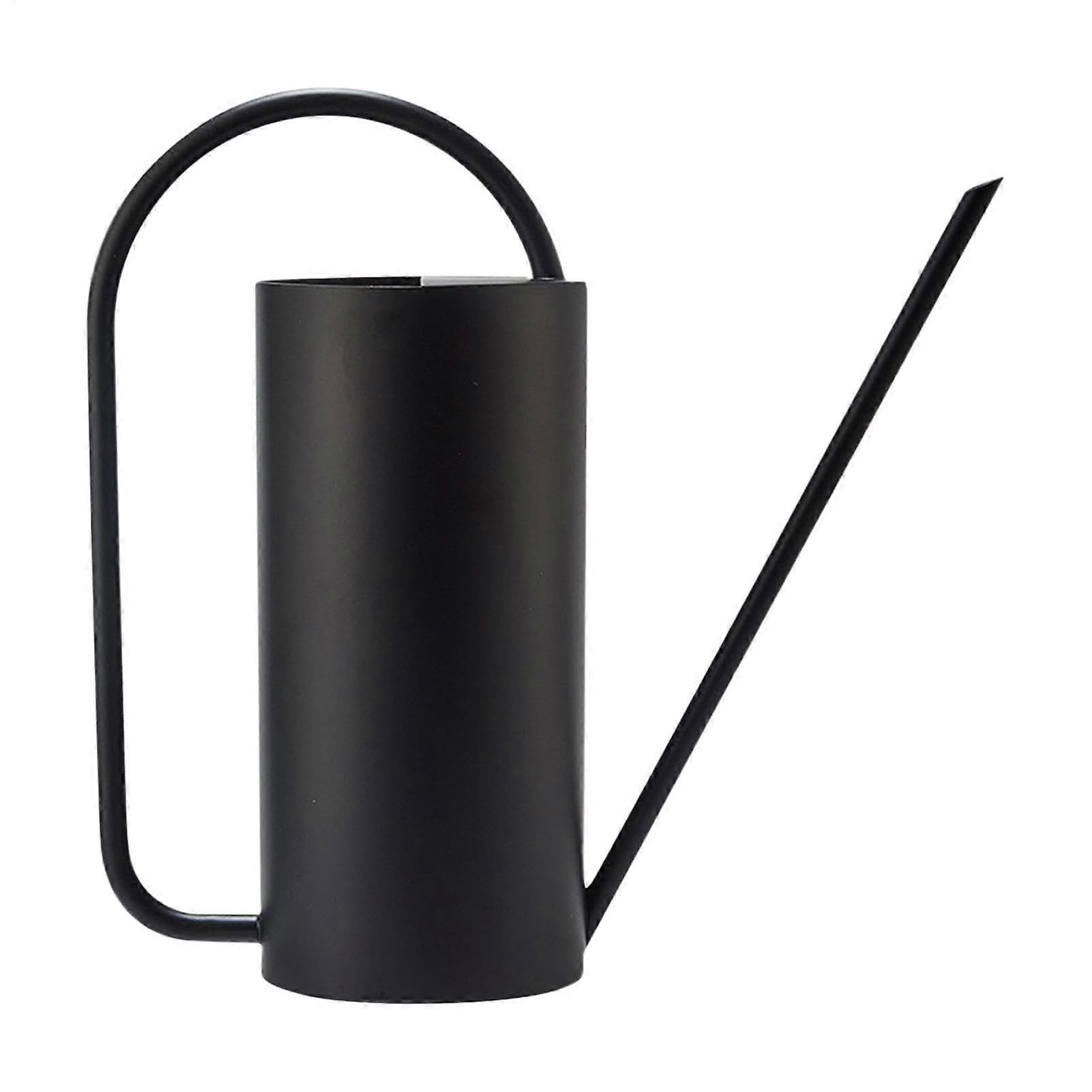 Long Spout Watering Can, 50 oz Stainless Steel Gardening Kettle, Ergonomic Handle Black