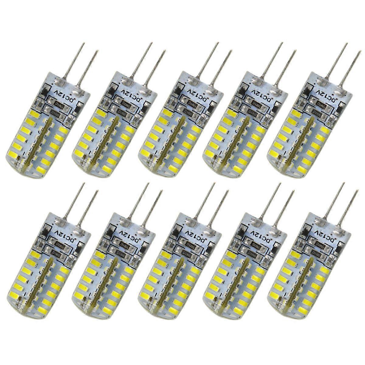 Bright White Light Bulbs G4 Lamp Base 3.90X1.20X1.20Cm Silicone Material 6000-6500K Color Temperature 10Pcs