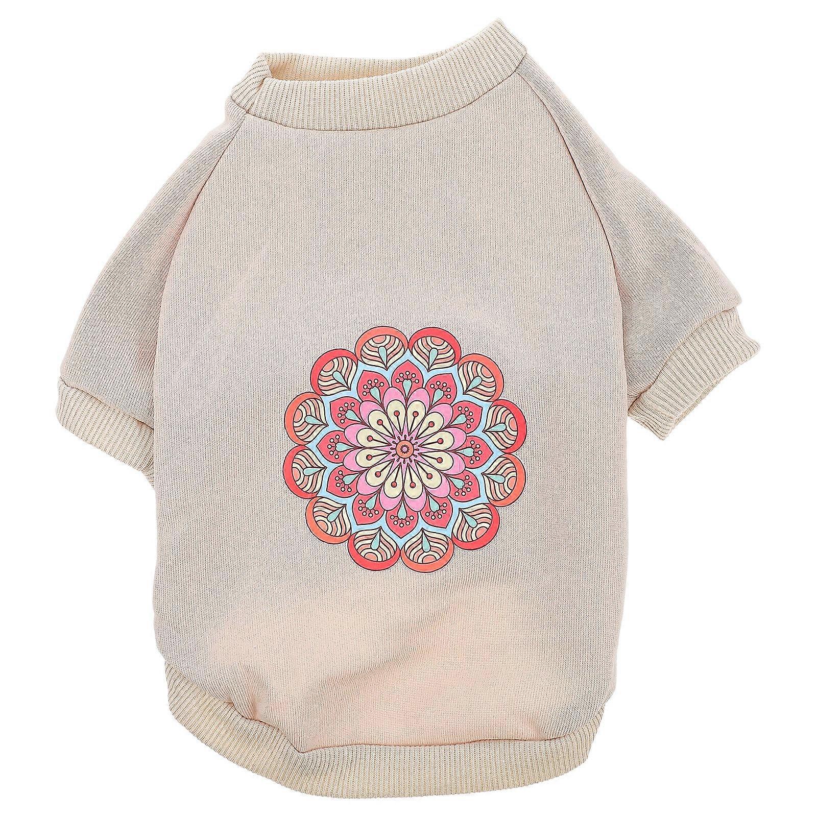 Comfortable Dog Clothes Warm Costume Puppy Outfit Beige Color L Size Winter Pet Garment 1Pack