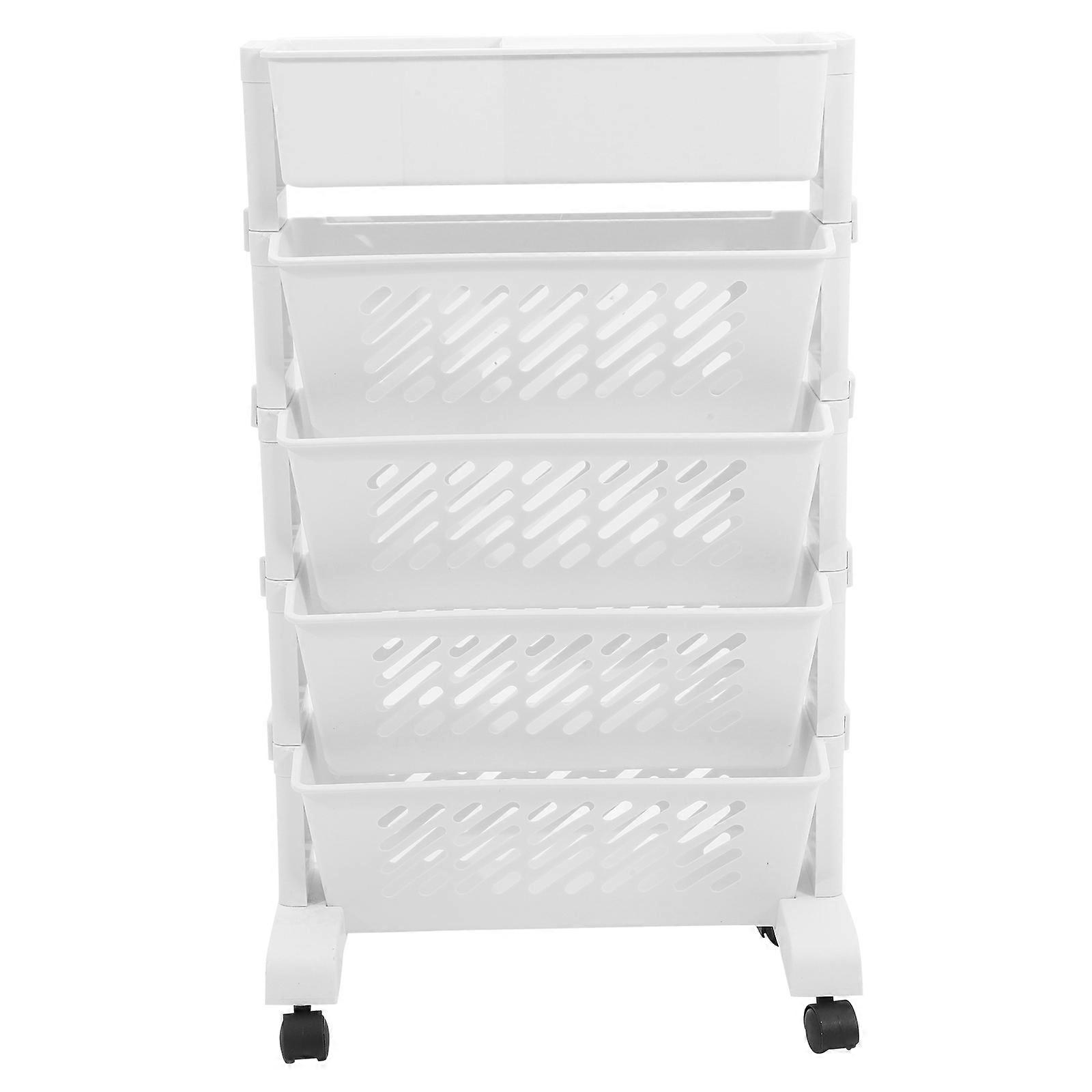 Plastic Rolling Cart For Miscellaneous Items Rectangular Shape Mobile Storage Solution 64 00X39 00X19 00CM 1Set