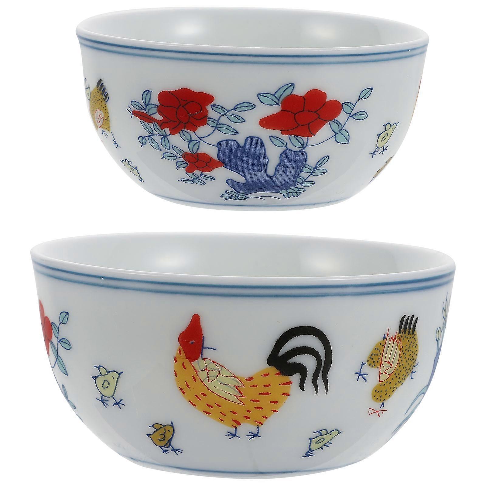 Chinese Kung Fu Tea Cup Set Antique Chicken Cups Hand-Painted present For Tea Lovers Home Use 2Pcs
