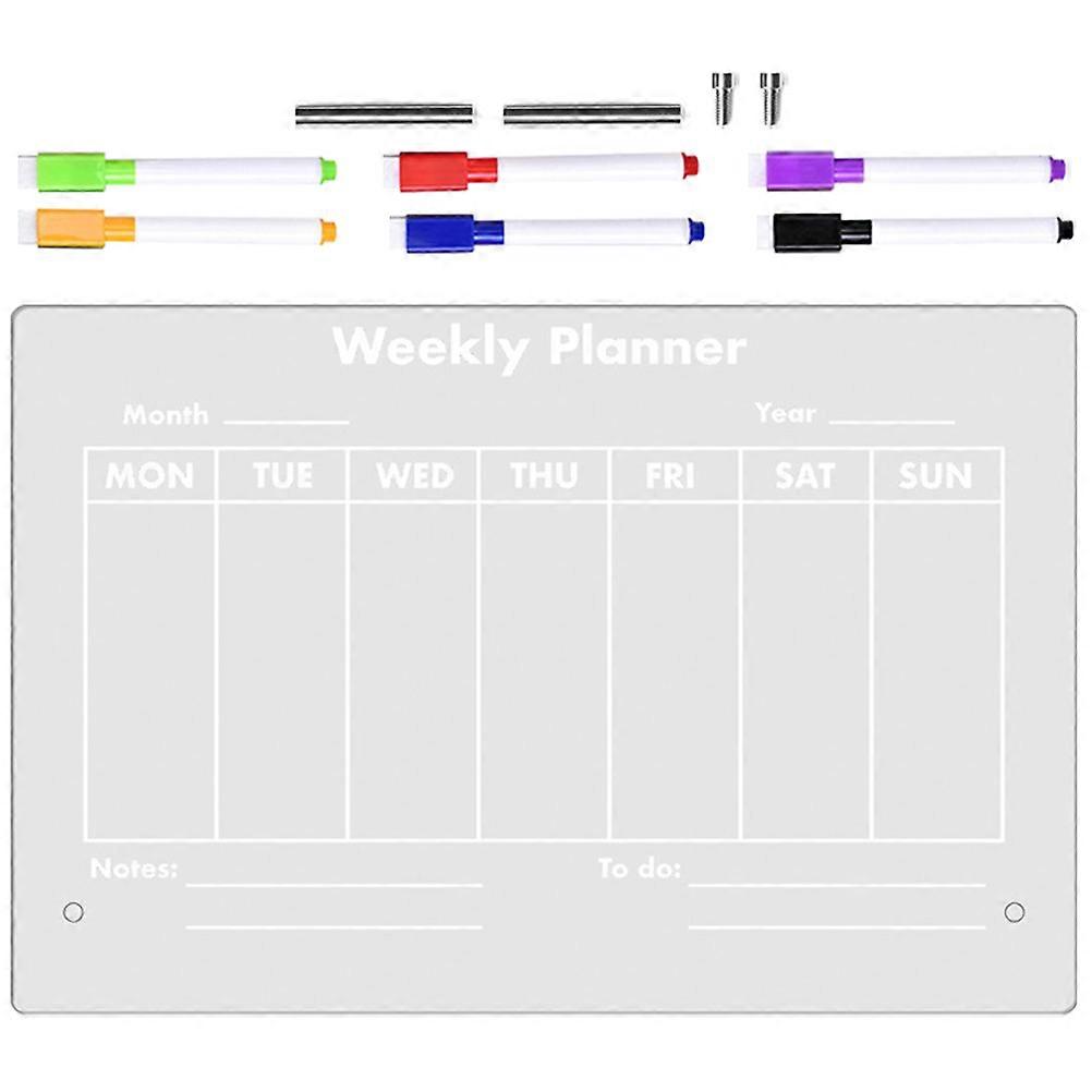 Transparent Acrylic Memo Board with Advertising Pins, Whiteboard Pens, Multi Functional Desktop Writing Board for Home, Office, School, Easy Clean,