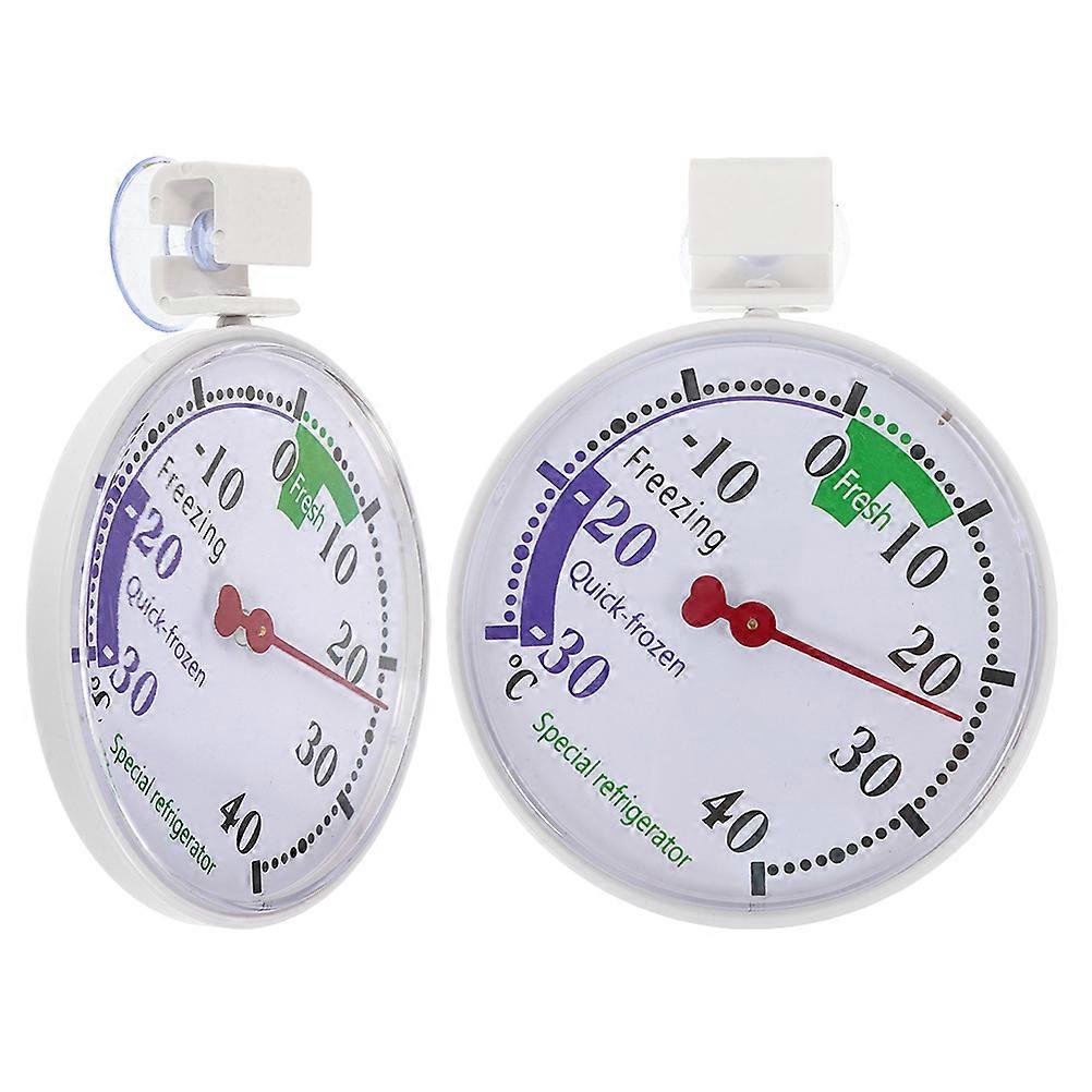 Fridge Freezer Thermometer for Household Refrigerator Freezer Easy-to-Read Display Reusable Plastic 2Pcs