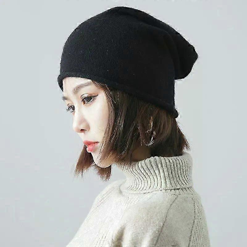 Femei 30% cașmir beanies simple solide capace laminate tiv pălărie amestecuri moale subțire tricot pălărie lână iarna primăvară cald somn păr capotă