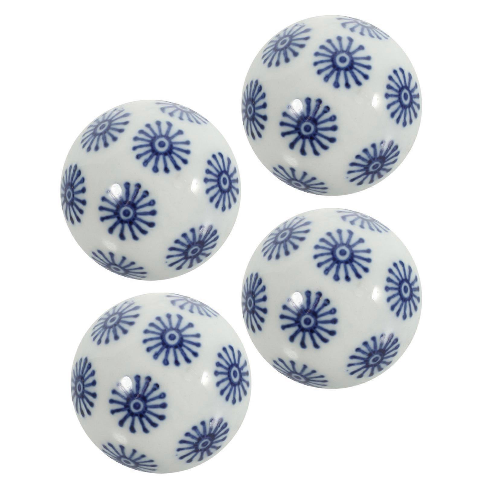 Decorative Porcelain Balls Floating Balls Ornaments Home Floating Balls Decor Round Shape 4Pcs