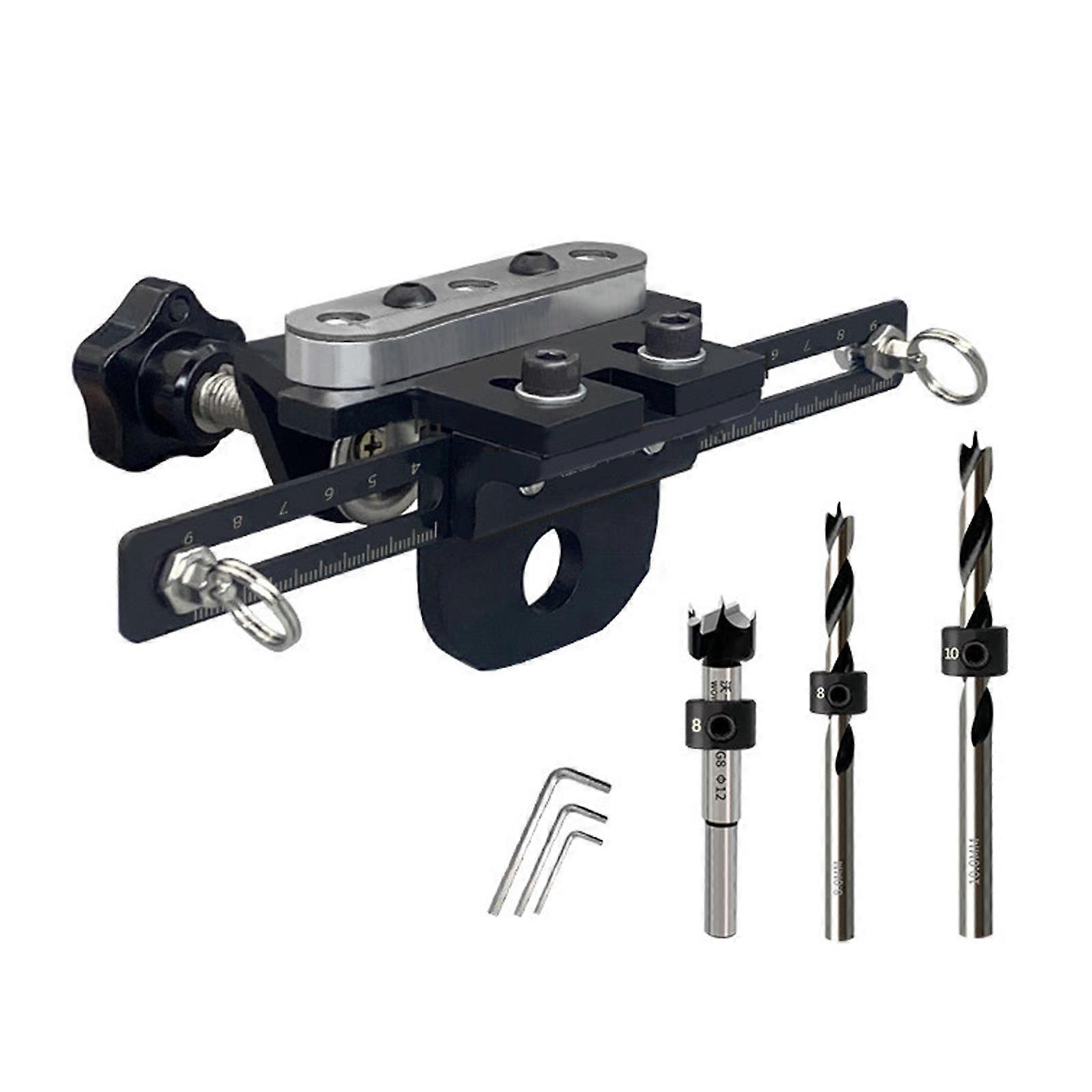 Dowel Jig Drill Set 3 in 1 Drill Hole Guide Jig Precise Drilling Locator Puncher with Drill Bit Pocket Hole Jig Multicolor