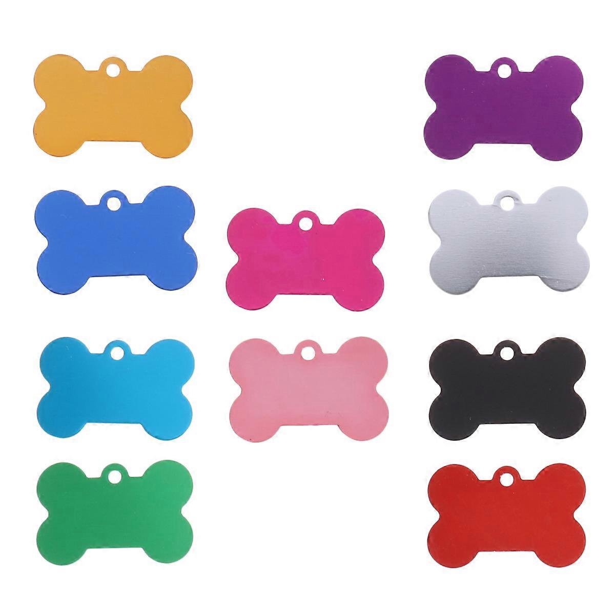 Bone Shaped Pet Id Tag For Small Dogs And Cats 20Pcs Black With Engraving Function