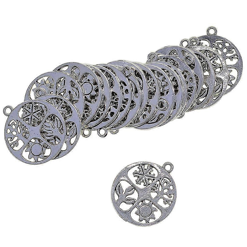 20 Pcs 4 seasons Tree leaf sun snowflake jewelry DIY Charms Round