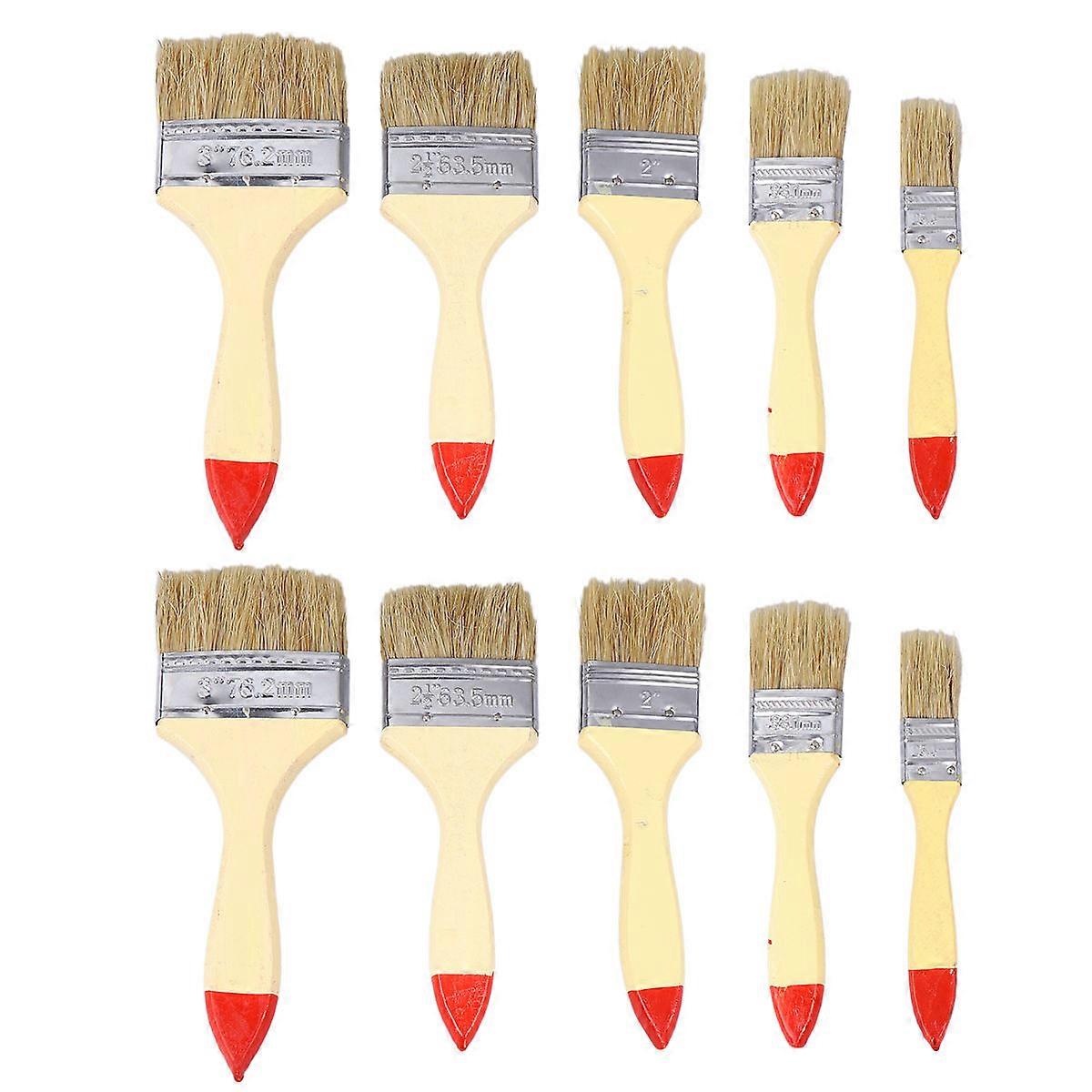 Paint Brushes Wall Paint Application Assorted Color 1 Inch Ergonomic Handle 10Pcs