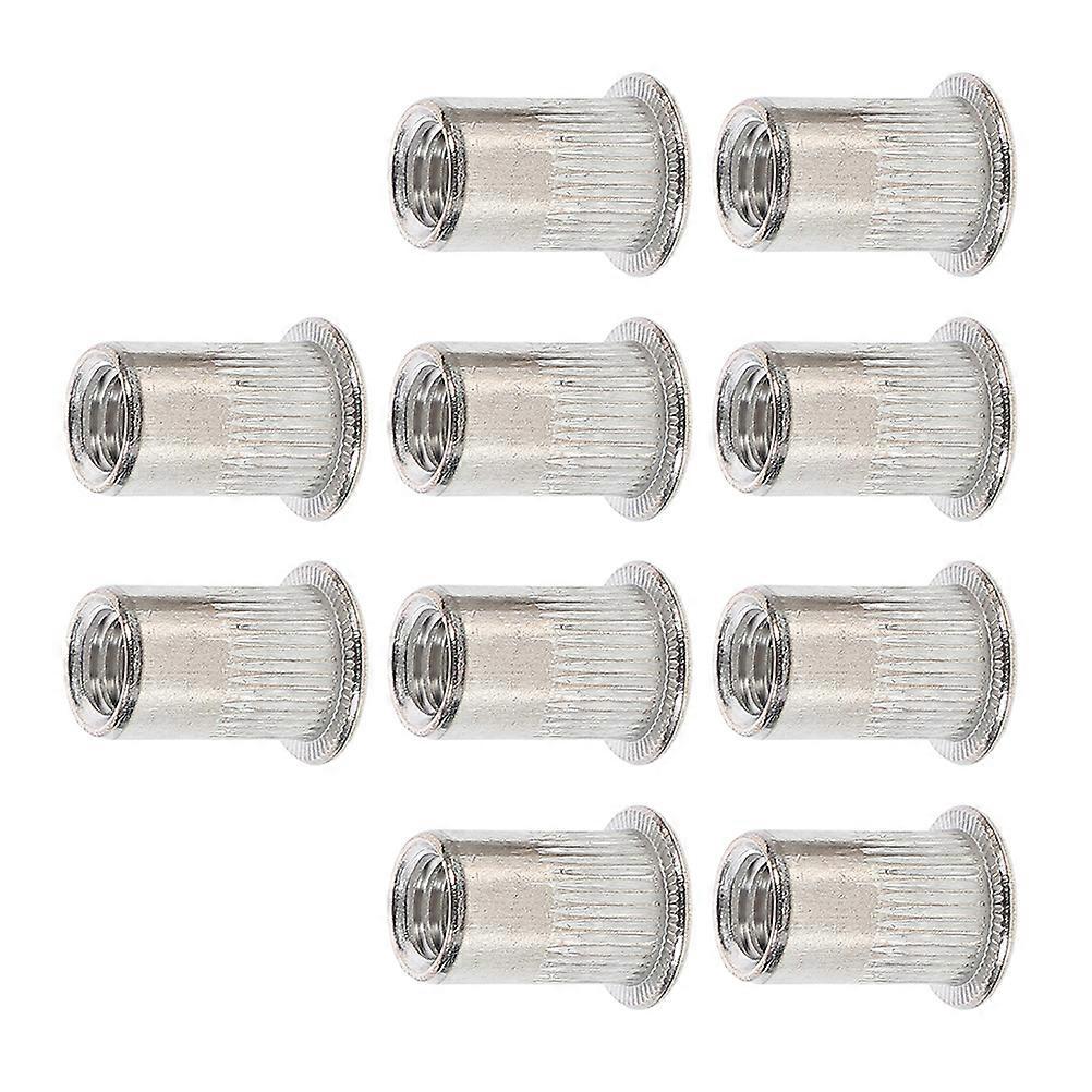 Thread Repairing Nut Flat Head Rivet Nuts for Decoration Silver 1.2X0.8CM Fixing 10Pcs
