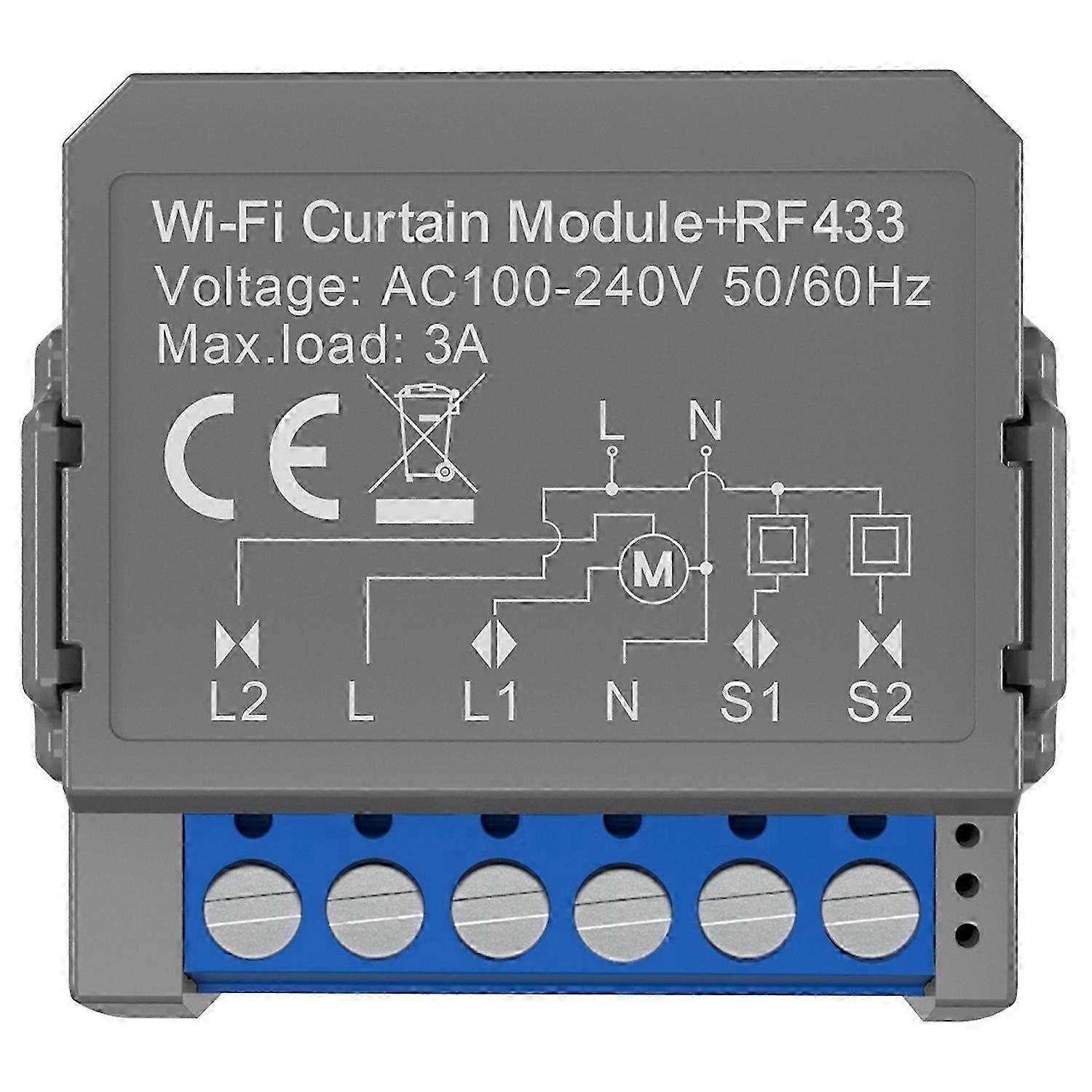 WiFi Curtain Switch Controller Module with RF433 Smart Blinds Control for Smart Home