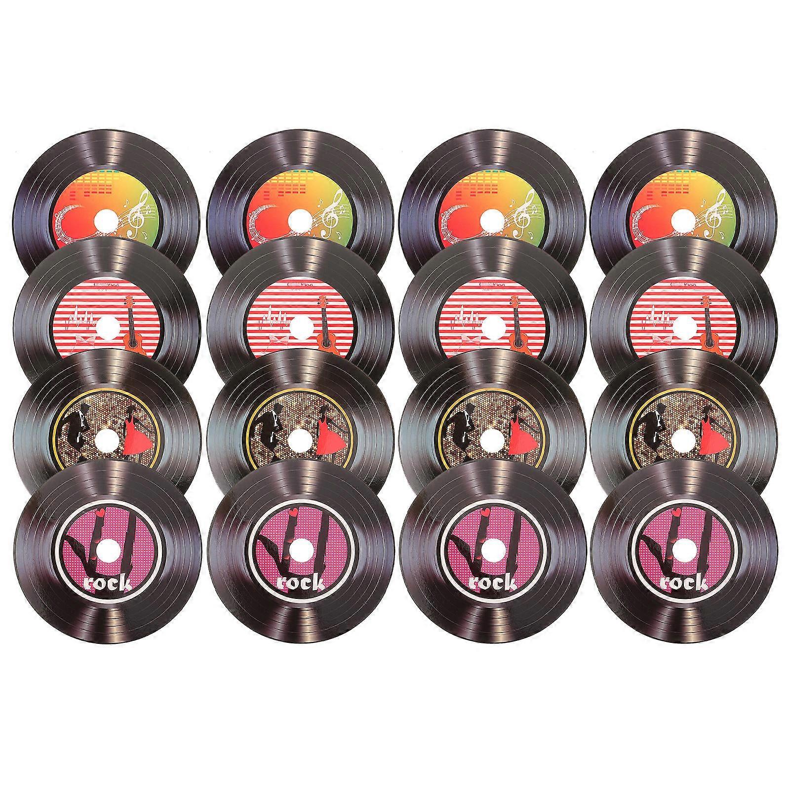 寝室の壁の装飾ビニールレコードの装飾レトロな美的部屋の装飾アソートカラー14x14cm壁の装飾16個