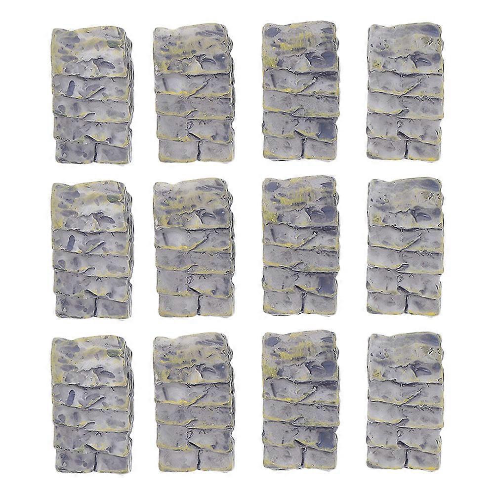 Miniature Stone Steps Dollhouse Stairs Accessory For Home Decor Grey 2.00X1.30X1.00CM 12Pcs
