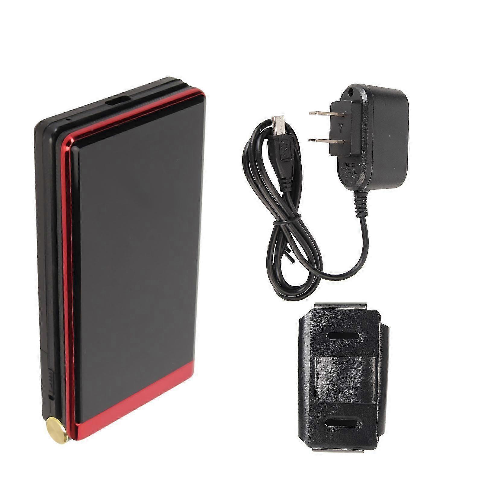 Unlocked Flip Phone for Seniors 2G GSM with Backlight Large Buttons High Volume Dual Screen Dual SIM 5900mAh Red US Plug