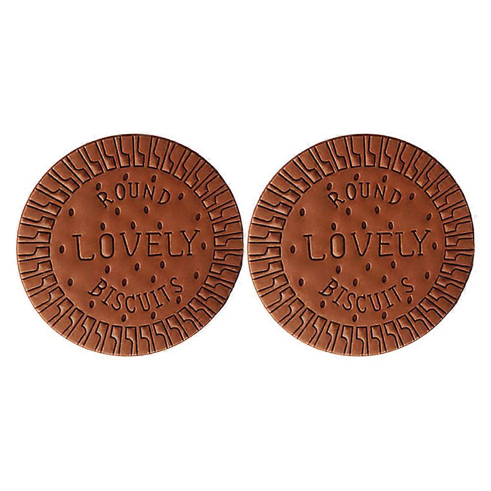 Portable Notebook Biscuit Shaped Cover Notepad Binding Pocket Diary for Family Glue 9.00x9.00x1.50CM Practical Use 2Pcs