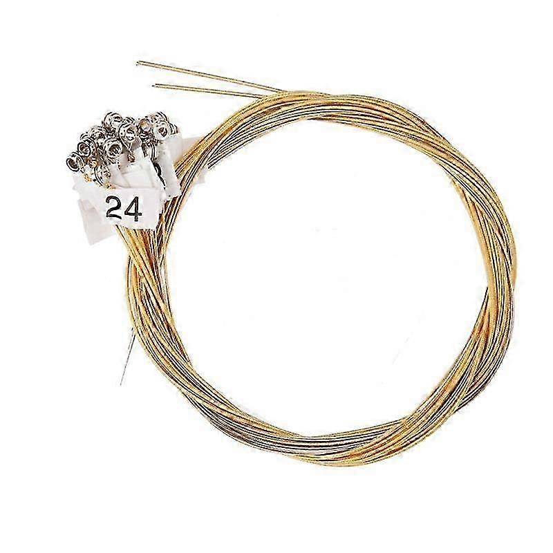 Corde métallique de remplacement 24 cordes compatible avec harpe lyre, cordes de rechange, plus brillante et plus durable, 24Strings