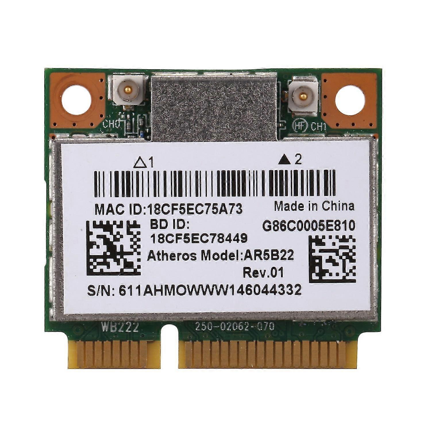 AR5B22 2.4 / 5 GHz kaksikaistainen Wifi-kortti 802.11Ac Bluetooth 4.0 langaton WLAN lenille