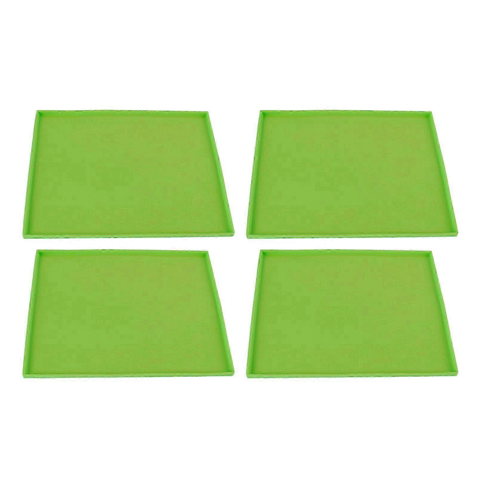 4Pcs Silicone Dehydrator Mats High Heat Resistance Non-Stick Fruit Dehydrator Trays with Edge, Green