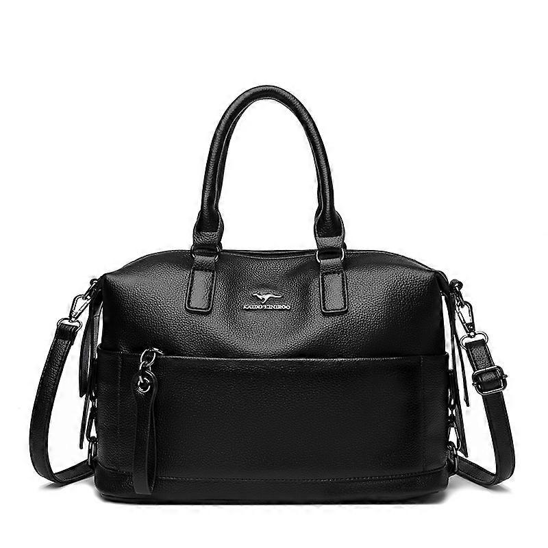 Women's crossbody and single-shoulder bag, large capacity with multiple compartments, bucket-shaped PU material