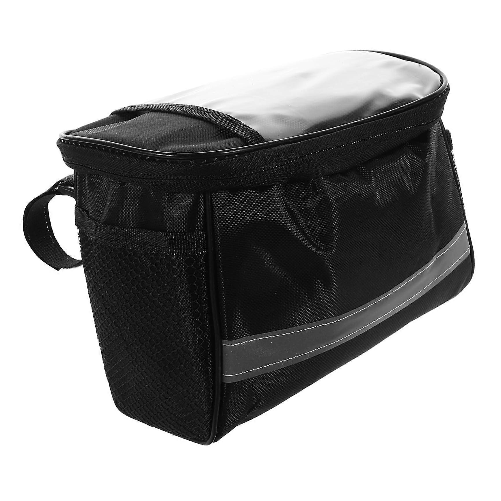 Car Bag Handlebar Tool Bag for Bicycles, Waterproof Cycling Handlebar Storage with Reflective Stripes, Universal Fit