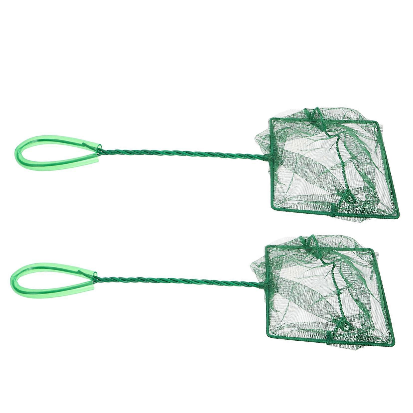 Square Fish Net Hand Fishing Net Pack of 2 for Aquarium Small Fish Catching Goldfish Portable Accessories