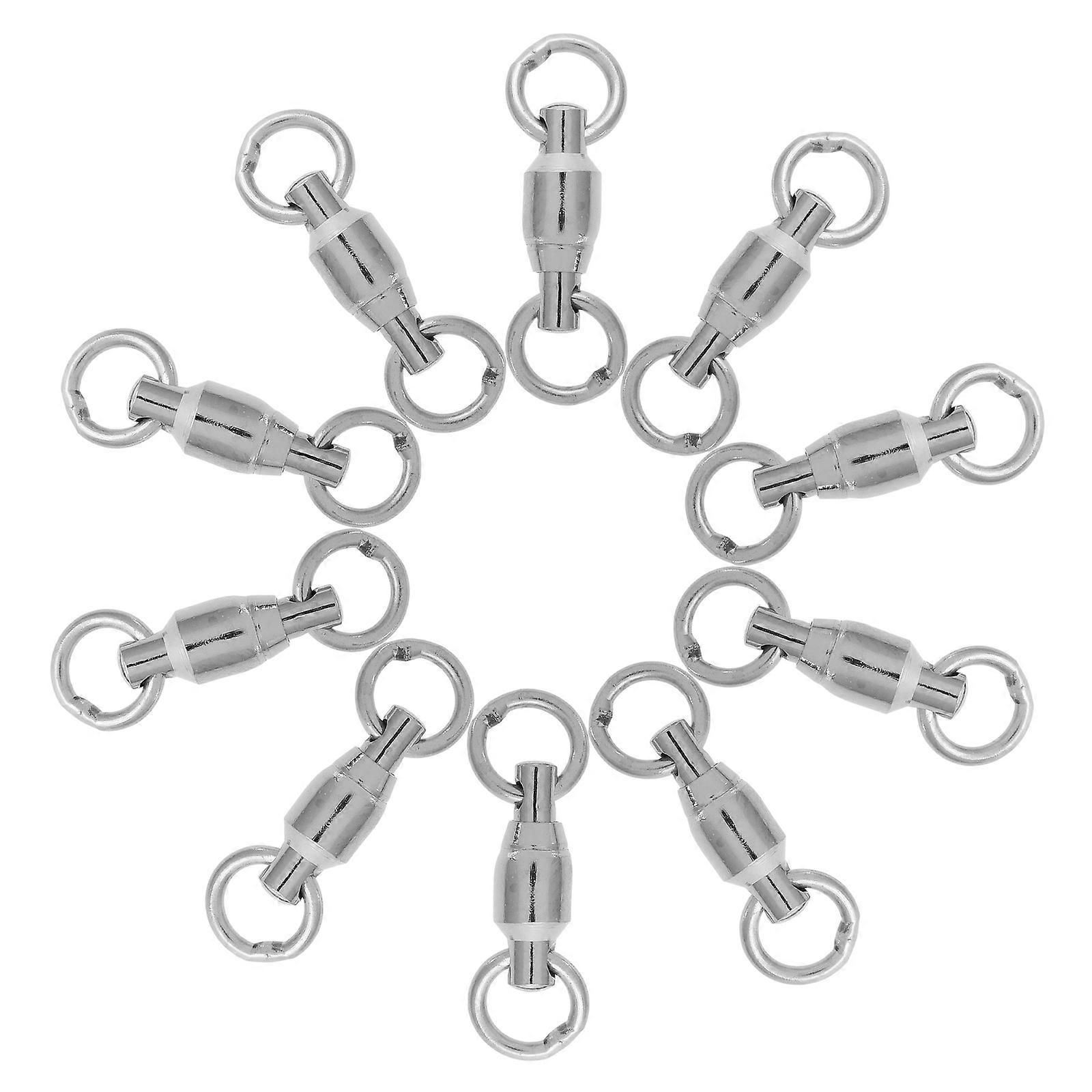 Saltwater Swivels Fishing Tackle Connector Prevents Line Twists Versatile Fishing Applications 1.50X0.30X0.30cm 10Pcs