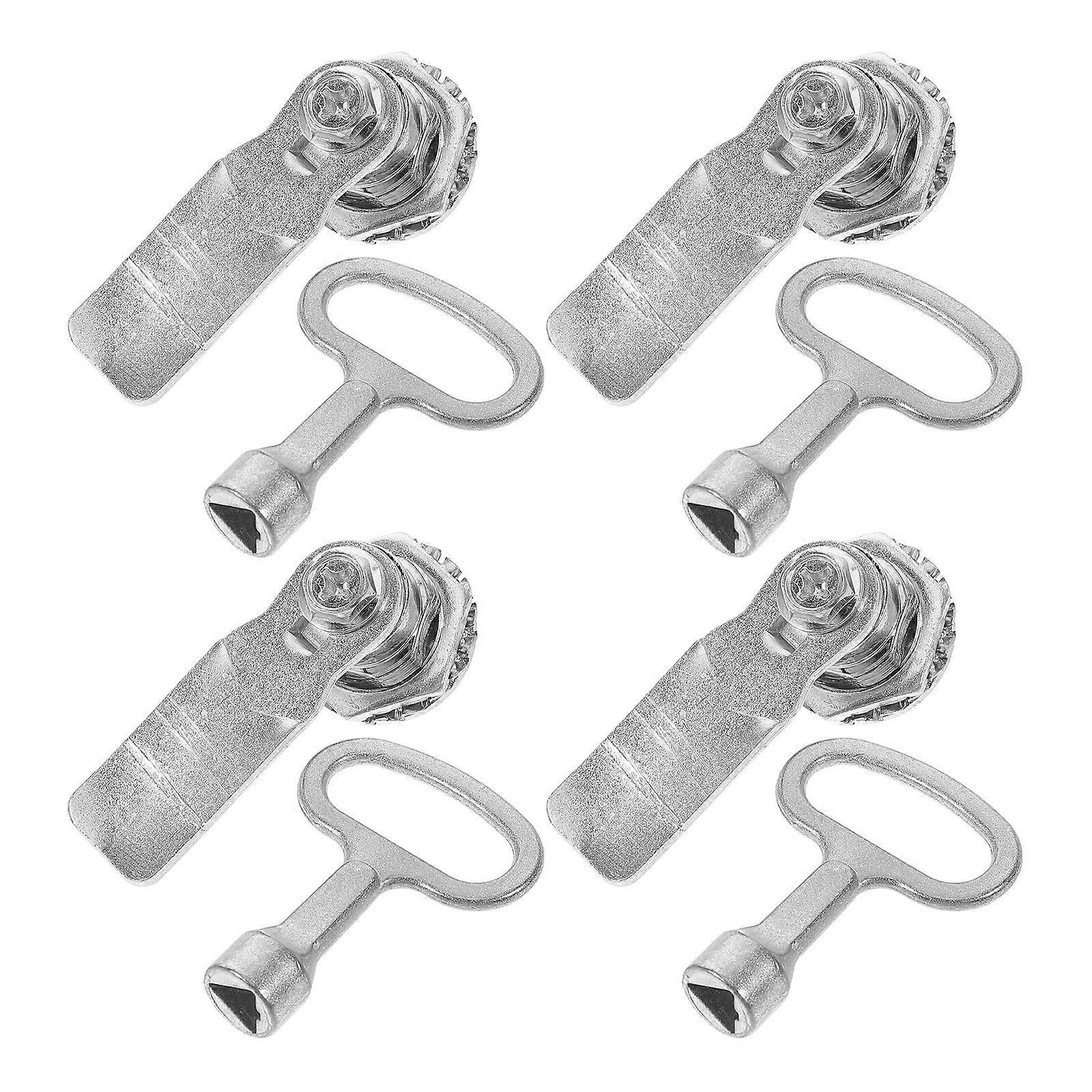 Trash Can Lock 4Pcs Silver Metal Triangle Panel Lock for Outdoor Use and Effortless Management