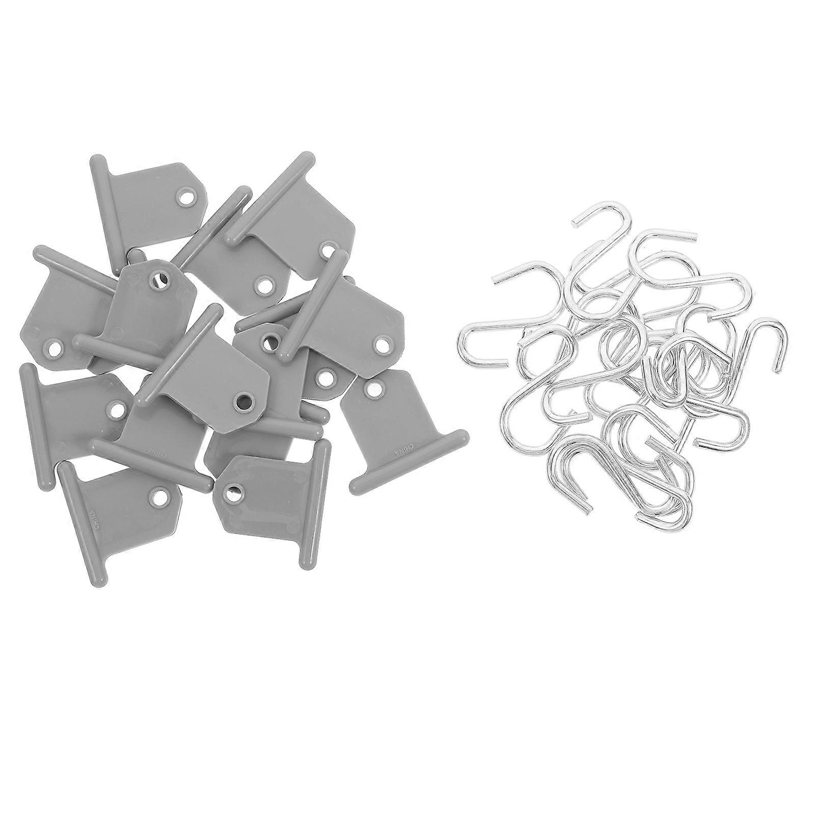 Outdoor Drying Awning Hooks Plastic And Stainless Steel For Camper Camping Dark Grey 16Pcs