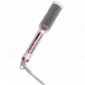 Brosse lissante électrique à chaud multi-vitesses, prise UE rose