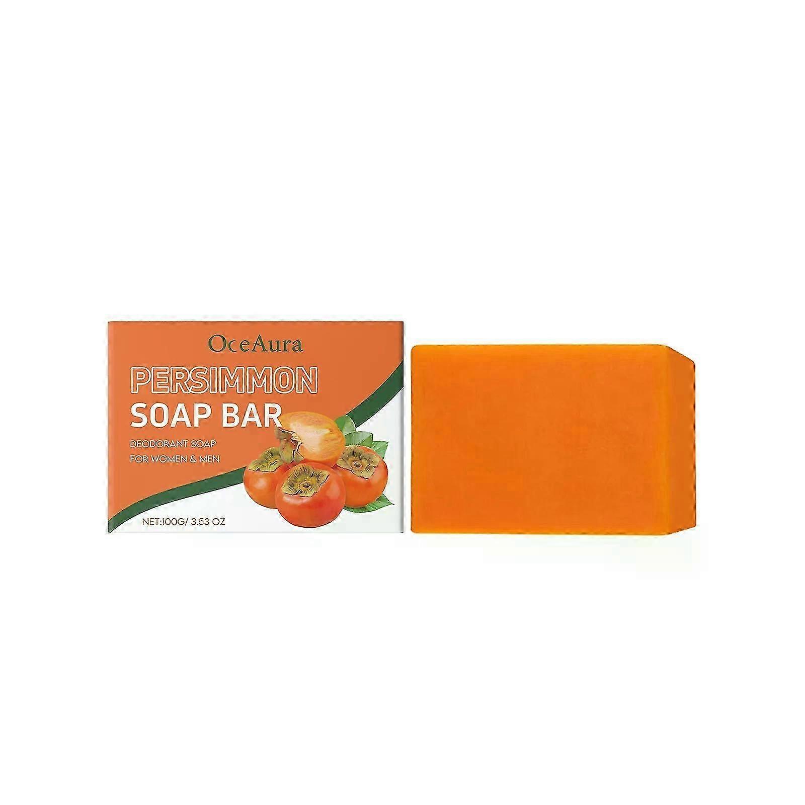 Persimmon Soap Bar for Odor Control, Natural Deodorant Bar Soap for Old People Smell Remove, Organic Eliminating Body Odor Wash Soap for Women & Men