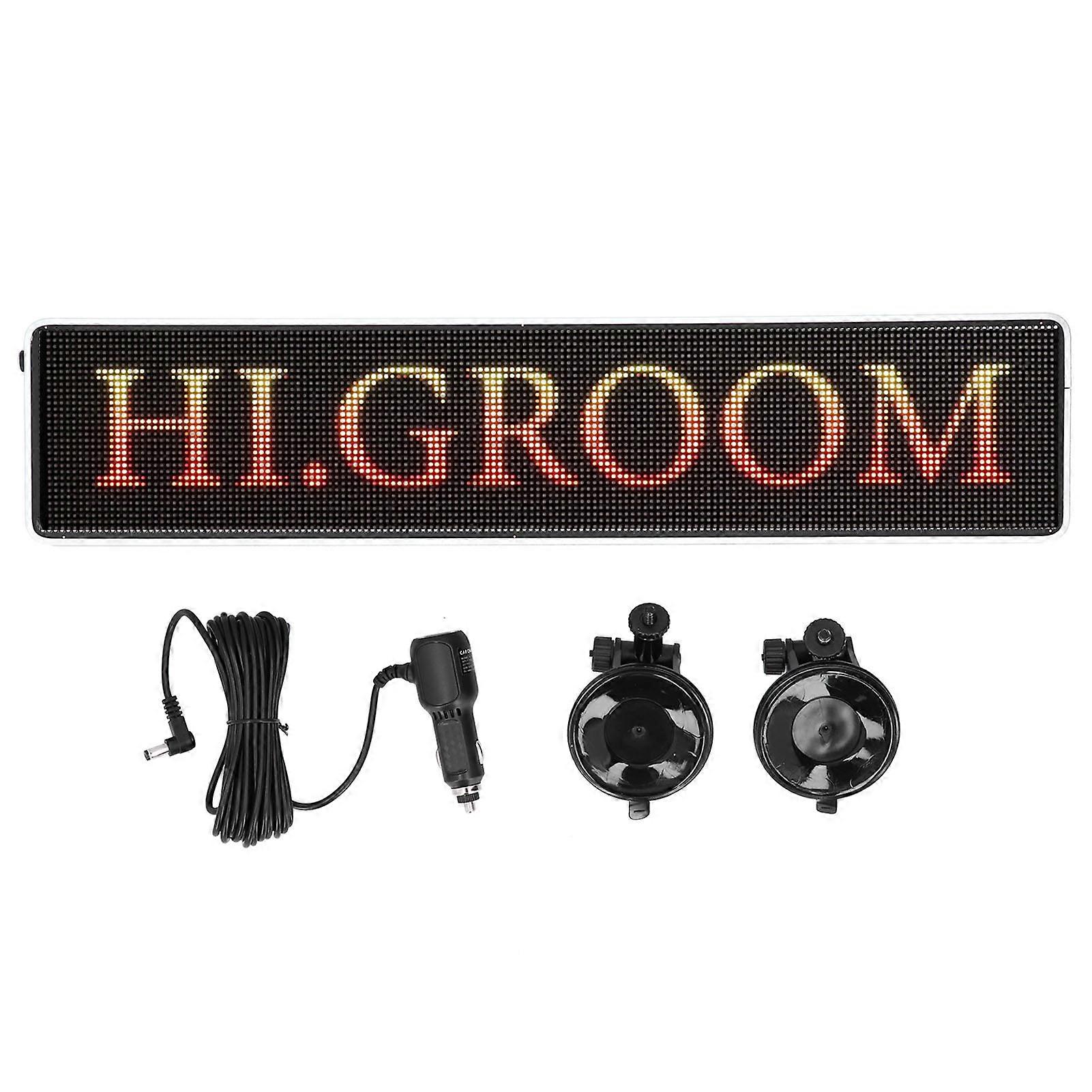 LED Interactive Display Screen Intelligent APP Controlled DIY Drawing 19.5in x 4.3in with Suction Cup for Car Windows