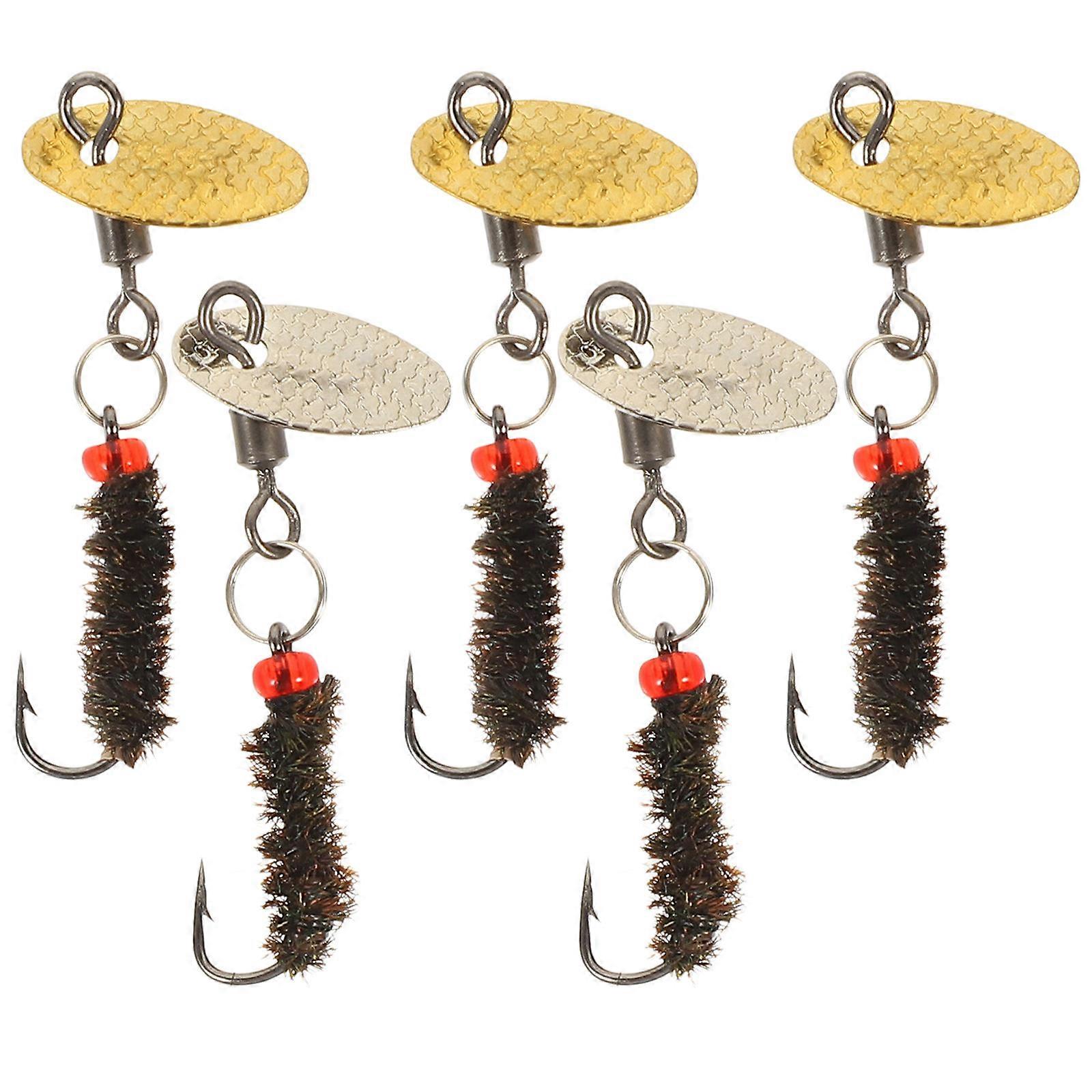 Fishing Lures Kit Sinking Fish Lures Freshwater and Saltwater Fishing Bright Color 3.54X2.55X1.18in Simulation Insect Lures Hook 5Pcs